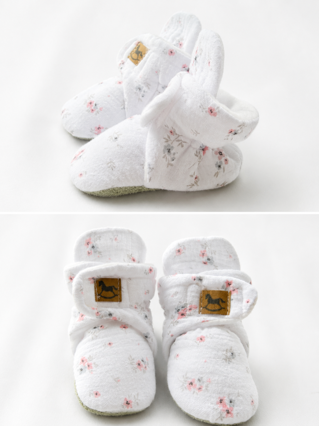 Botas en muselina floral bebé - vista detalle