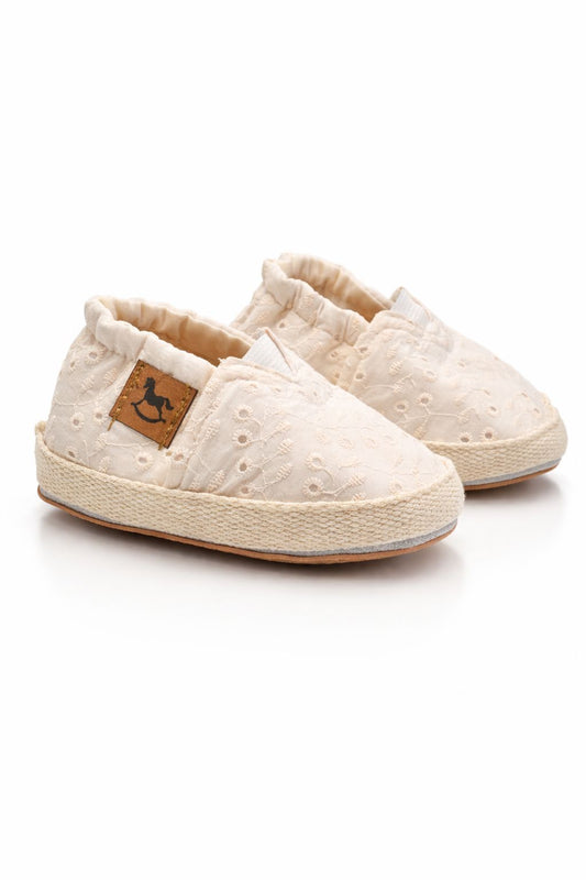 Alpargatas en Broderie Crudo