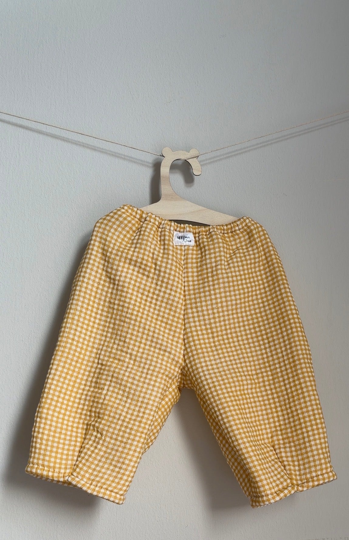 pantalon oversize vichy amarillo