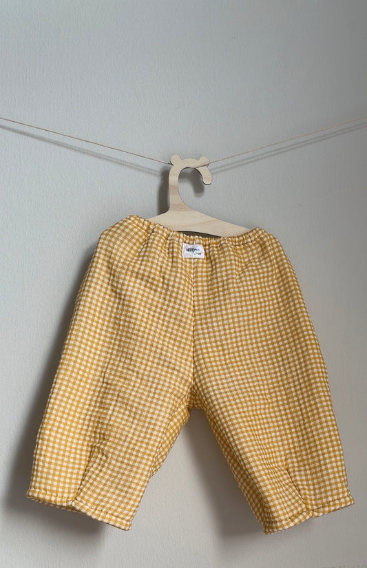 pantalon oversize vichy amarillo