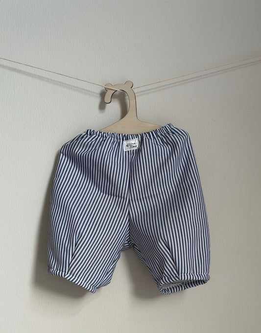 pantalon oversize rayas azul